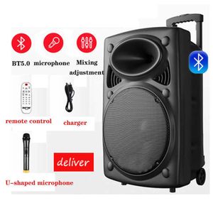 Lautsprecher Tragbare Lautsprecher 12-Zoll-Bluetooth-Lautsprechersäule für den Außenbereich, hohe tragbare Säule, Subwoofer-Soundsystem, Soundbox mit FM-Radio, Mikrofon