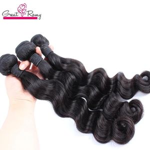 Wefts Loose Deep Wave Brasilian Virgin Human Hair Extension Löst lockigt hårbuntar Deal Weave Weft Dyable Mink Wavy Greatemy 3st Fu