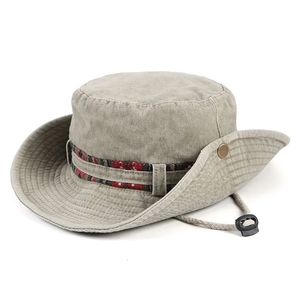 Utomhus Panama hattar unisex hink hatt kvinnor män mode boonie jakt vandring fiske klättring mössa fiskare sol möss 240103