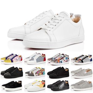 With Box Designer womens mens Dress shoes Black White Camo Red Glitter Rivets leather suede spikes men Office Career Wedding trainers platform Casual sneakers 35-45