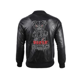 Plein-Brand Philipe Plein Jacket Jacket Jacket Men PP Skull Pproidery Leather Eniture Stuck Stice Critice Baseball Term Stack