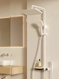 Set di accessori da bagno Goditi la doccia digitale WC bianco Stoccaggio interamente in rame Bagno color crema per la casa