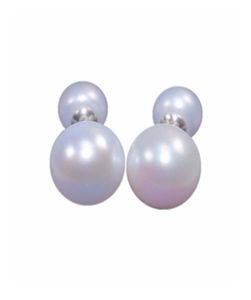 Stud Real S925 Sterling Silver Luxuriou Super Big 1112mm Natural Pearl Fashion Double Earrings For Women3985147