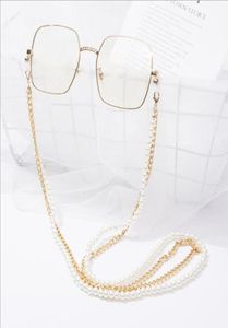 Euam eleglant feminino doublelayer óculos corrente contas de metal óculos de sol cordão antiderrapante óculos corda acessórios wholes6163978