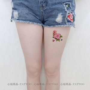 Makeup D -mönster Arabisk färgglad blomsterfjäril Vattenöverföring Set Tattoo Sticker