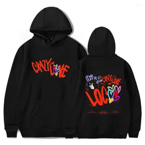 Женские толстовки ITZY Hoodie Уличная одежда Хип-хоп Crazy In Love Графический Мужчины Женщины Толстовка оверсайз Пуловеры Y2K Готический повседневный