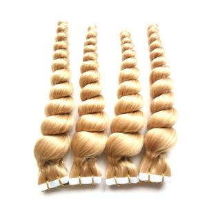 Whole Cheap 8a Blonde Tape Hair Loose Wavy 200g Human Tape Extension 18quot 20quot 22quot 24quot Skin Weft Tape In On 8374569