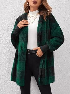 Kadınların Gevşek Takım Sıradan Ekose Örgü Cardigan Sonbahar/Kış Moda Renk Eşleşen Kapşonlu Süvari Ceket Kadın Dış Giyim S-XXL 240103