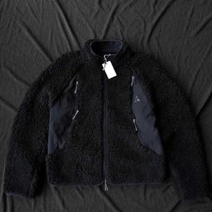 Men's Jackets Lamb Velvet Patchwork Jacket Men 1 1 Best Quality Oversized Black Heavy Fabric Wool Jackets J240103