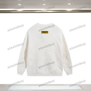 21SS Designers Sweaters Luxury Mens Womens Lattice Jacquard Letters Man Paris Fashion Tee Toppkvalitet Tees Street Långärmad Luxurys Svart Vit