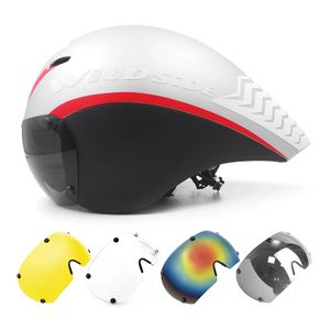 TT Radfahren Helm Objektiv Brille Triathlon Tri Aero Rennrad Helm Timetrial Rennen Fahrrad Helm Männer Casco Ciclismo Zubehör 240102