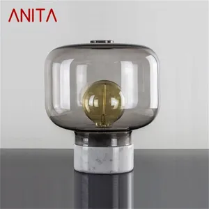 Lâmpadas de mesa ANITA Lâmpada Contemporânea Criativo Vintage Mesa de Vidro Luz LED Simples para Decoração de Casa Quarto Cabeceira Sala de estar