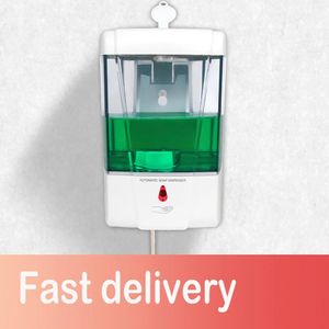 Dispenser Soap Dispenser Batterisdriven 700 ml Wallmount Automatisk IR -sensor Touchfree Kök tvål Lotion Pump för kök badrum T2004