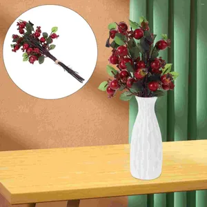 Flores decorativas planta artificial rosehip bagas manual simulação romã flor natal azevinho