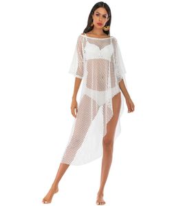 Tuniken De Praia Badeanzug Cover-Ups Frauen Plus Größe Badeanzug Bikini Outlet Strand Fischnetz Coverups Pareo Kaftan Bademode3377772