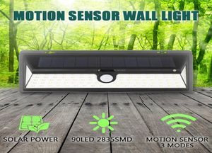 IP65 VATTERSETT 34546690 LED SOLAR LIGHT 2835 SMD VIT SOLAR POWER Outdoor Garden Light Pir Motion Sensor Pathway Wall Lamp7759633