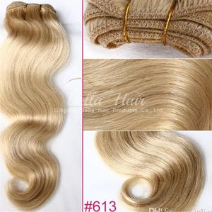 Wefts Body Wave 14 24インチブラジルの髪のブロンド自然人間の髪の草髪の伸び100G Pフリー