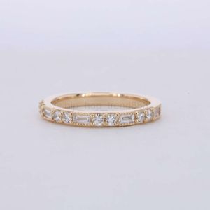 Grupo Starsgem compra anel de eternidade baguete vintage com diamante cultivado em laboratório de ouro 10k 14k