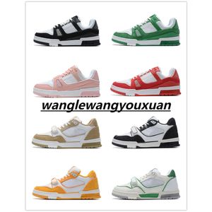 2024 Designer Casual Shoes Denim Canvas Leather Abloh White Green Red Blue Letter Overlays Platform Mens Womens Low Sneakers