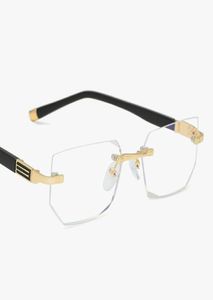 Yeni okuma gözlük presbyopic gözlükler berrak cam lens unisex kenarsız antiblu ışık camları gözlük çerçevesi 11977565