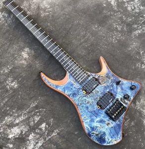 2023 Grote Blue Headless Guitarra Elétrica 6 Cordas Mini Guitarra De Madeira Maciça