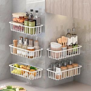 Kitchen Storage PA Open Design Wall Mounted Rack Sink Dish Drainer Onion Garlic Ginger Basket Plastic Home Shelf Shelves