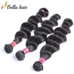 Wefts peruano virgem cabelo humano trama tecer extensões cor natural pacotes de cabelo virgem solto onda profunda 3 pçs bellahair atacado em massa