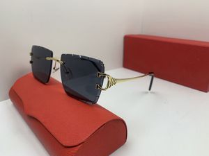 Carti pantera designer óculos de sol mulher na moda c decoração óculos incrustados oval ouro polido metal cartglasses lunettes de so