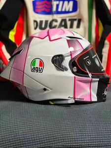 Helmets Moto AGV Motorcycle Design Safety Comfort Agv Pista Gp Rr Misano Men's and Women's Limited Edition Motorcycle Locomotive Carbon Fiber Bow Helmet HPXK