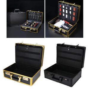 Portable Barber Stylist Travel Metal Case Hair Styling sax Combs Tool Box Hair Salon Clipper Trimmer Shear Comb Tool Case 240102