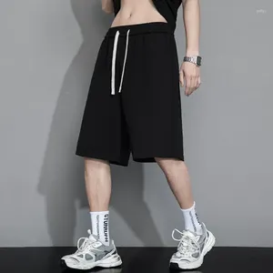 Männer Hosen Sommer Elastische Taille Schnürung Dünne Sport Shorts Solide Lose Plus Größe Fünf Stück Lässige Mode Männer Kleidung