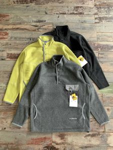 Herrenjacken und wandern koreanische Version des neuen Pullovers Wollfleecemantel lose lässige Kängurutaschen halbe Krawatte Knopf warme Pulloverjacke J240103