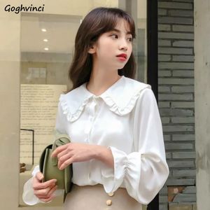 Shirt Solid Simple Arrival Spring Korean Style Chic Trendy Casual Blouses Elegant Vintage Womens Streetwear Allmatch 240102