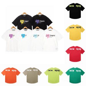 Summer Fashion High Street Cotton T-shirt Sweatshirt T-shirt Pullover T-shirt Breatbara män och kvinnor mönstrade tryckta avslappnade kortärmade t-shirt