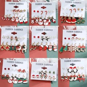 Stud Earrings Arrival Autumn And Winter Crystal Christmas Tree Bow Dangle Suit For Women Fashion Sweet Jewelry Party Gifts