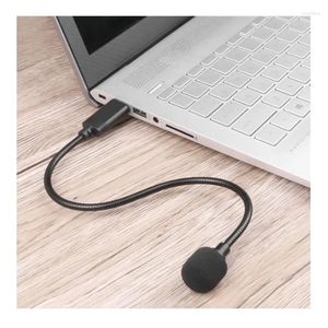 Microfoni Microfono USB 2.0 portatile da 20/25 cm Mini adattatore audio antirumore regolabile Mini MIC per laptop/notebook/PC