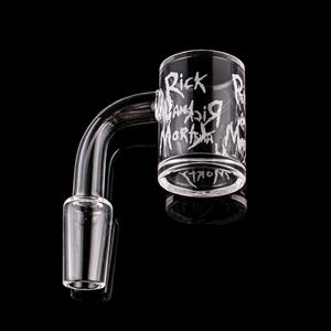 25mm OD modello sabbiato cartone animato bordo smussato quarzo Banger chiodo per vetro Bong tubo dell'acqua Dab Rig 14mm maschio 45 90 gradi accessori per fumatori per tabacco D25841