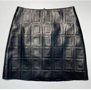 Designer women Casual Dresses High waisted PU leather skirt for new half length skirt with a split buttocks and one step skirt
