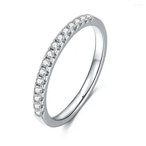 Klusterringar Half Eternity Moissanite Band Ring Sterling 925 Silver Engagement Anniversary For Women Wedding Jewelry