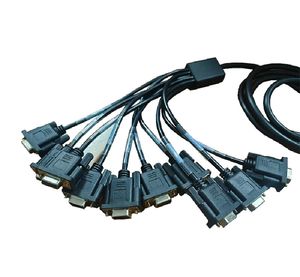 Car OBD male to 10 OB9 female interfaces serial RS232 diangostic tool gateway connection cable