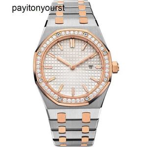 Luxo audemar pigue relógio ap diamante relógios de negócios masculino temporizador requintado arco-íris anel profundo design à prova dwaterproof água vidro safira