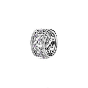 Pandoras Ring Designerschmuck für Frauen Originalqualität Bandringe Schmuck 925 Silber Ring Charm Ring mit lila Damenringen