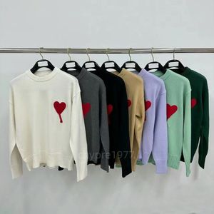 Projektant unisex mażec sweter koreański mody mody mody kobiet sweter luksusowy miłośnik marki A-line mały czerwony serc Top Sweter w dekolcie