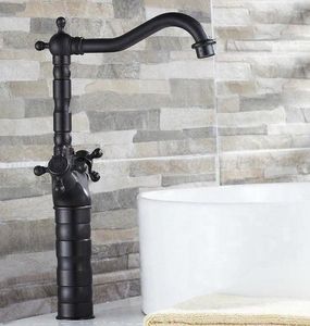 Banyo Lavabo Muslukları Havza Yağı Ovulmuş Bronz Musluk Çift Çapraz Tutar Banyo Mutfak Mikser ve Soğuk Musluk Znf021