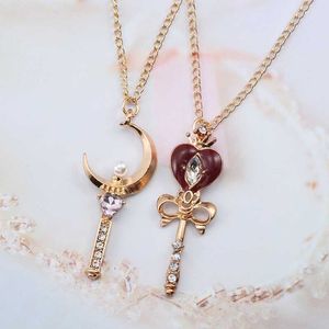 Naszyjniki wisiorek Naszyjniki wisiorki Naszyjniki anime żeglarz księżyc księżyc kryształ perłowy heart moon różdżka wisiorki kreskówki sailormoon