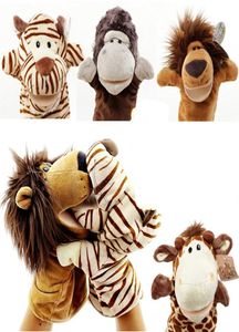 Newest Arrival Plush Animal Hand Puppets Cute Tiger Cow Sheep Lion Rabbit Monkey Toy Kid Children Gift 1007 X21031867