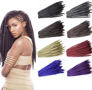 Alta qualità 613 dreadlocks neri trecce estensioni sintetiche dei capelli dreadlocks dritti 24 fili faux locs uncinetto treccia sintetica9273288