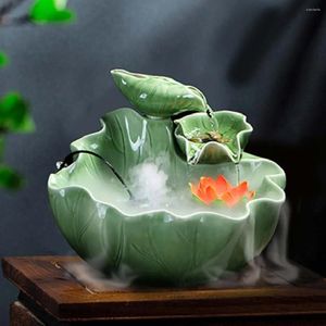 Garden Decorations Ceramic Fountain Flowing Water Humidifier Chinese Pastoral Craft Decoration Living Room Home Office Opening