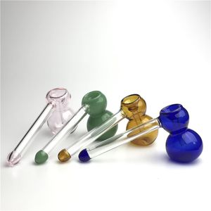 Cachimbo de água para fumar cabaça de vidro colorido com 5,5 polegadas de espessura Pyrex Glass Ash Catcher Bong Bowl Tabaco Tubos de mão