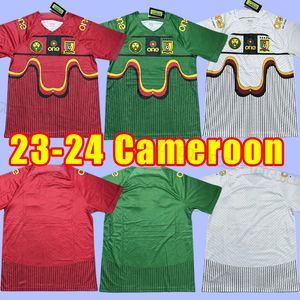 2023 CAMEROON maglie da calcio casa lontano terzo ABOUBAKAR 10 ONDOUA 24 HONGLA 18 MBEUMO ONANA 23 N'KOUDOU 7 CHOUPO-MOTING BAHOKEN magliette da calcio della Coppa del mondo tifosi giocatore